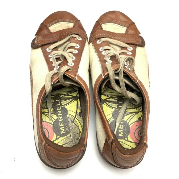 MERRELL PIROUETTE Brown Leather Canvas Shoes sz 6 - Picture 11 of 12